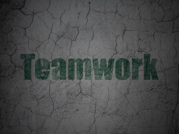 Finanzierungskonzept: Teamwork vor Grunge-Hintergrund — Stockfoto