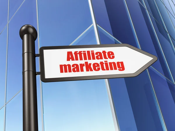 Finance concept: sign Affiliate Marketing on Building background — Stock Photo, Image