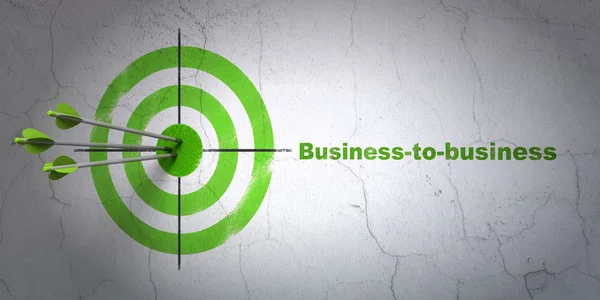 事業コンセプト: ターゲットと壁の背景をビジネス ビジネス — ストック写真