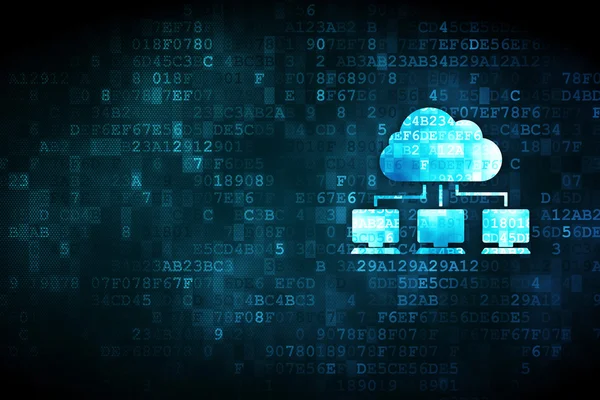 Concetto di cloud computing: rete cloud su sfondo digitale — Foto Stock