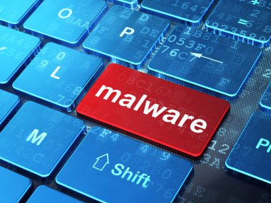 güvenlik kavramı: malware bilgisayar klavye zemin üzerine