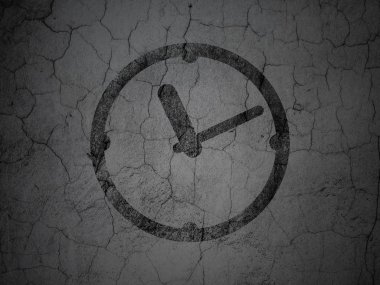 zaman kavramı: grunge duvar arka plan üzerinde saat