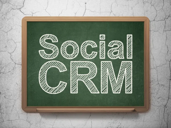 Finance concept: Social CRM on chalkboard background — Stock Photo, Image