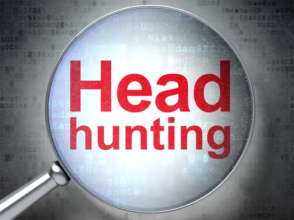 Conceito de negócio: Head Hunting com vidro óptico — Fotografia de Stock