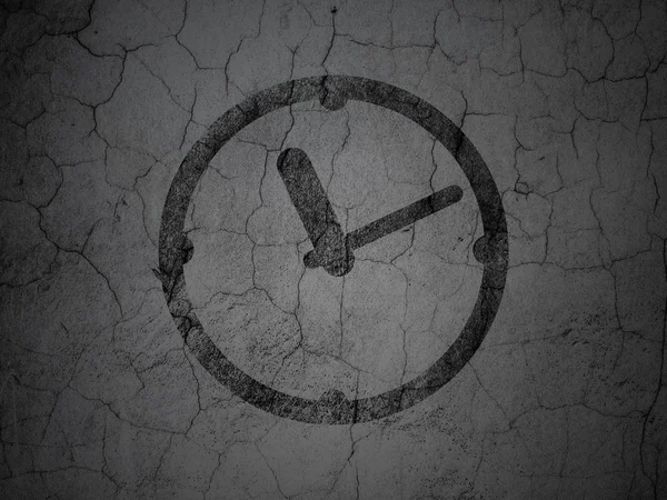 Time concept: Clock on grunge wall background — Stock Photo, Image