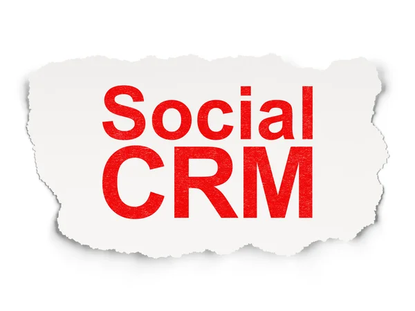 Affärsidé: social crm på papper bakgrund — Stockfoto