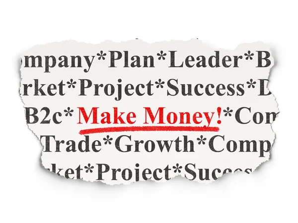Finans konceptet: tjäna pengar! på papper bakgrund — Stockfoto