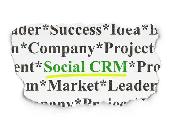 Finance concept: Social CRM on Paper background — Stock Photo, Image