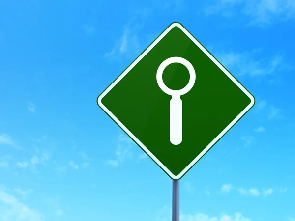 Data concept: Search on road sign background — Stock Photo, Image