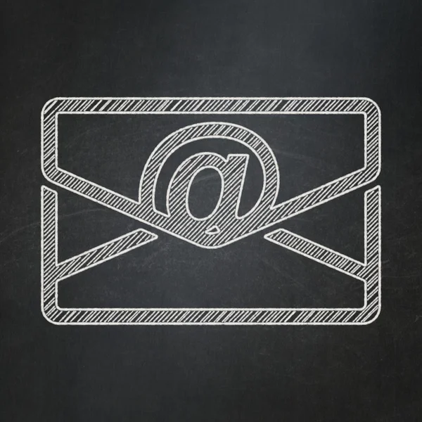 Business concept: e-mail su sfondo lavagna — Foto Stock