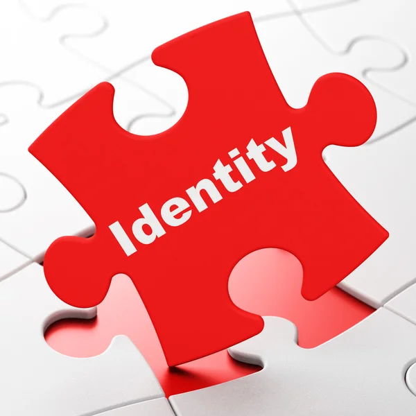 Conceito de segurança: Identidade no fundo do puzzle — Fotografia de Stock