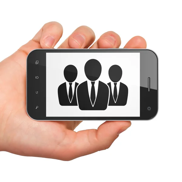 Marketing concept: Business People on smartphone — Stock Photo, Image