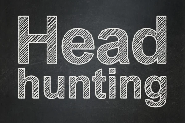 Concepto financiero: Head Hunting en el fondo de pizarra — Foto de Stock