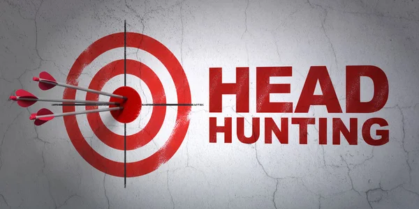 Finance concept: target and Head Hunting on wall background — Stock Photo, Image