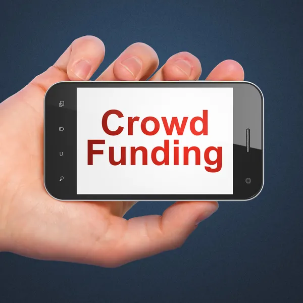 Concetto di finanza: Crowd Funding su smartphone — Foto Stock