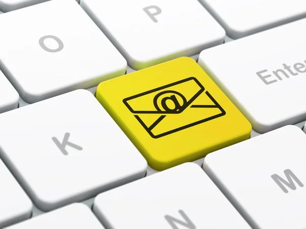 Bedrijfsconcept: e-mail op computer toetsenbord achtergrond — Stockfoto