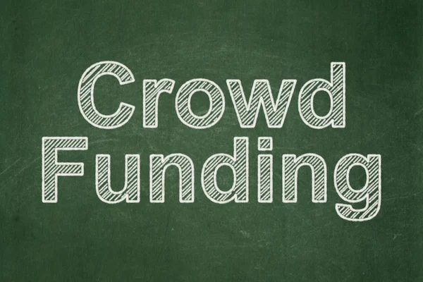 Conceito de negócio: Crowd Financiamento em fundo quadro-negro — Fotografia de Stock