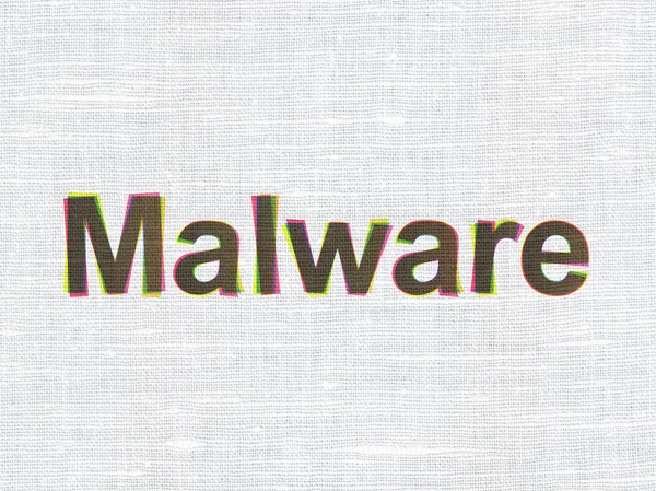 Security concept: Malware on fabric texture background — Stock Photo, Image