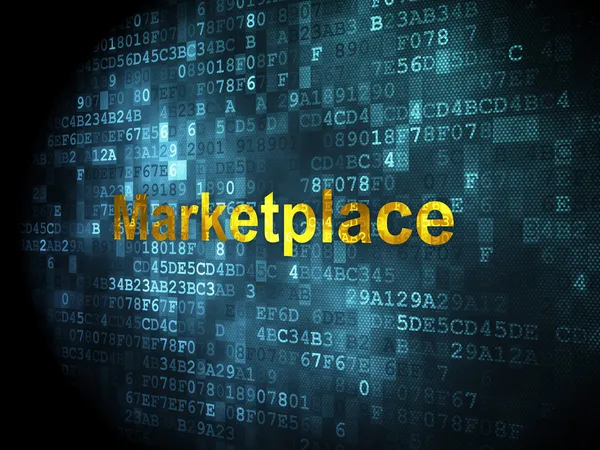 Concept publicitaire : Marketplace sur fond numérique — Photo