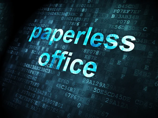Geschäftskonzept: Papierloses Büro auf digitalem Hintergrund — Stockfoto