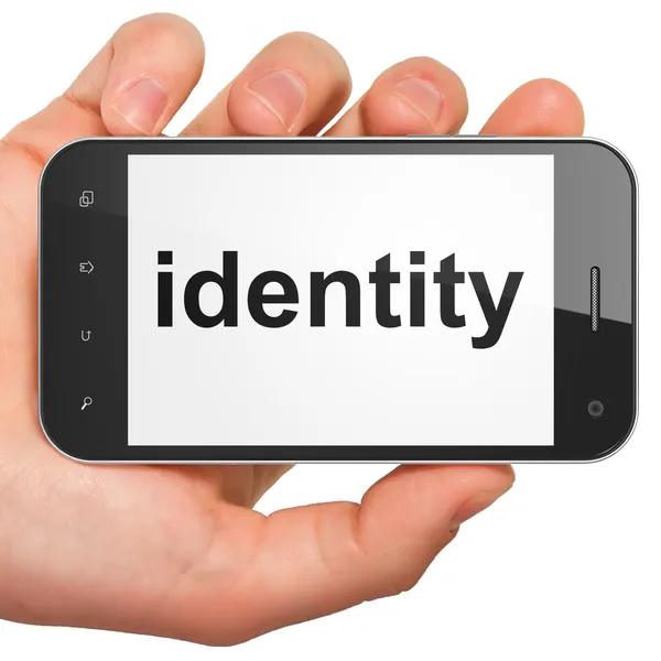 Concetto di privacy: identità su smartphone — Foto Stock