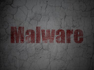 Emniyet konsepti: grunge duvar arka plan üzerinde malware