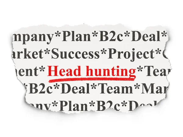 Conceptul de afaceri: Head Hunting on Paper background — Fotografie, imagine de stoc