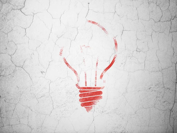 Business concept: Light Bulb on wall background — Stock Photo, Image