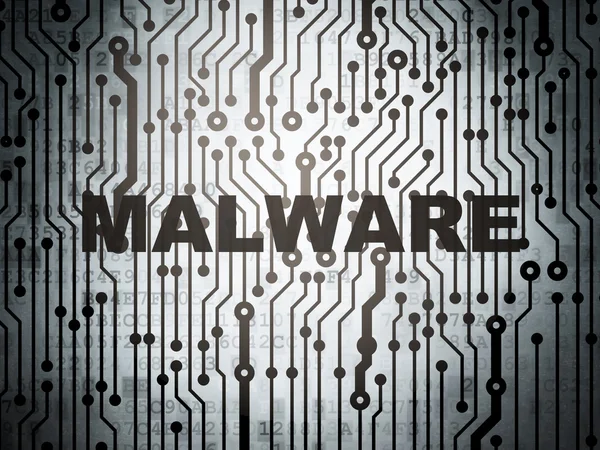 Concetto di sicurezza: circuito stampato con Malware — Foto Stock