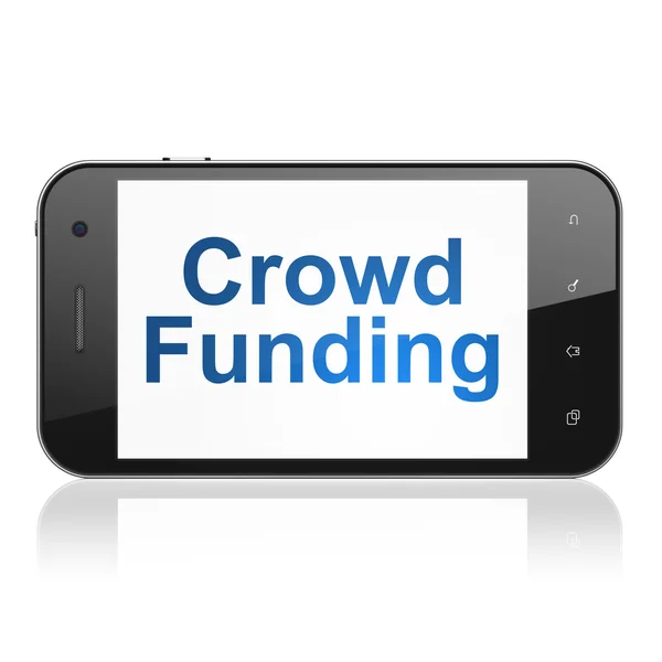 Concepto financiero: Crowd Financiación en smartphone —  Fotos de Stock