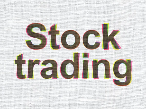 Conceito de finanças: Stock Trading sobre fundo textura tecido — Fotografia de Stock