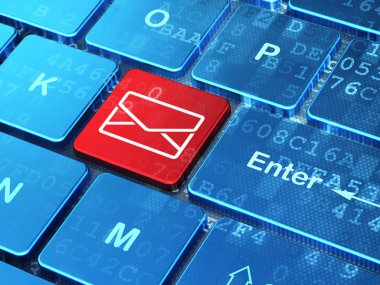Ekonomi kavramı: bilgisayar klavye arka plan üzerinde e-posta