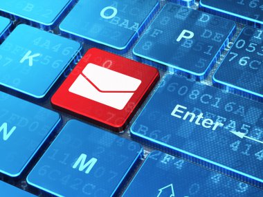 Ekonomi kavramı: bilgisayar klavye arka plan üzerinde e-posta