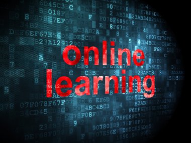 Eğitim kavramı: dijital arka plan üzerinde Online öğrenme