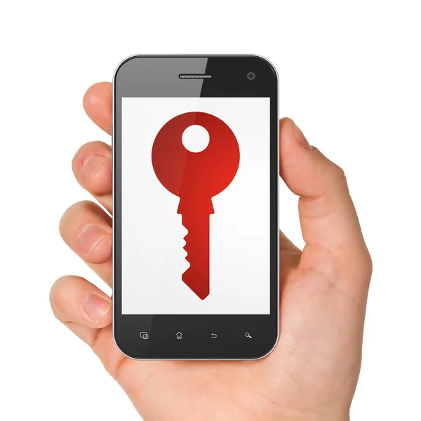 Privacy concept: Key on smartphone — Stock Photo, Image