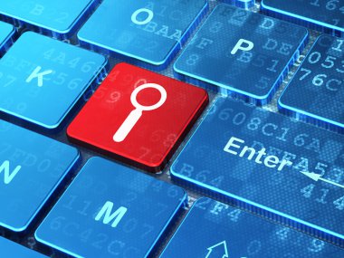 Web Tasarım: bilgisayar klavye arka plan üzerinde arama