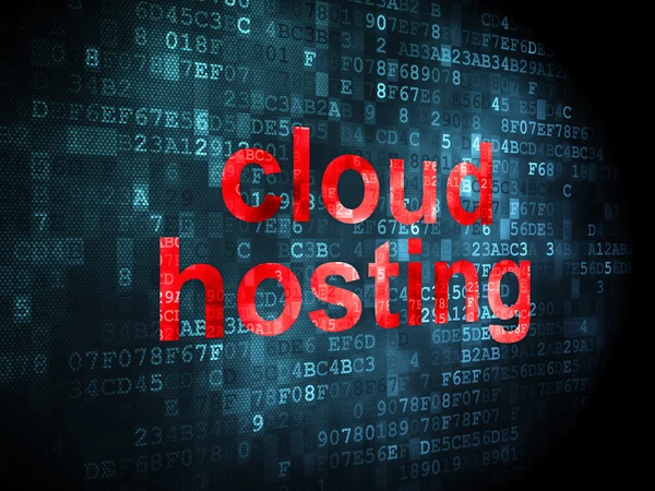 Cloud-Computing-Konzept: Cloud-Hosting auf digitalem Hintergrund — Stockfoto