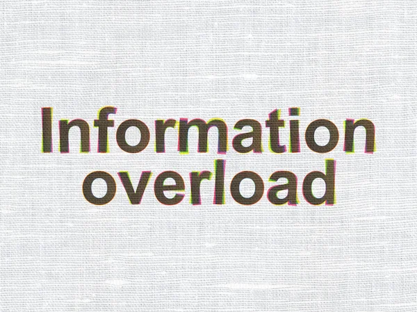 Informationskonzept: Informationsüberflutung auf textilem Hintergrund — Stockfoto