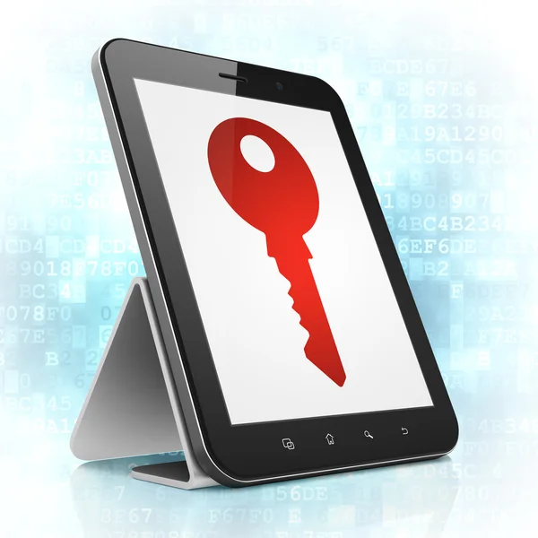 Pojęcie prywatności: klucz na komputerze typu tablet pc — Zdjęcie stockowe