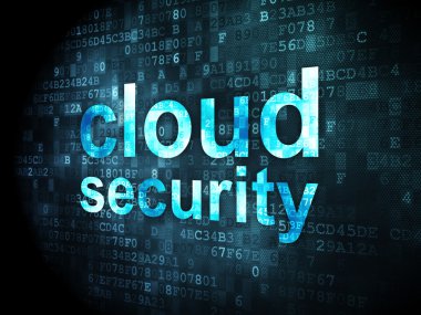 Bulut teknoloji kavramı: Cloud güvenlik dijital arka plan üzerinde