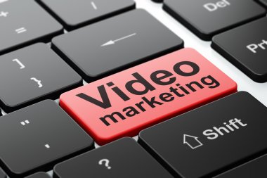 Ekonomi kavramı: bilgisayar klavye arka plan Video pazarlama