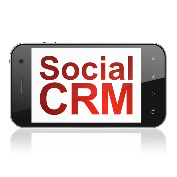 Concetto di finanza: Social CRM su smartphone — Foto Stock