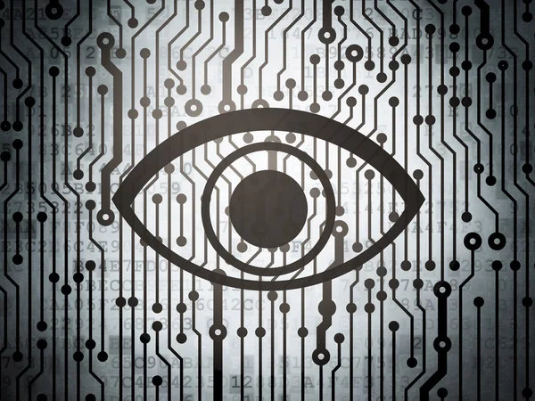 Security concept: circuit board with Eye — Stock Photo, Image