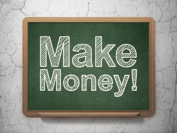 Finance concept: Make Money! on chalkboard background — Stock Photo, Image