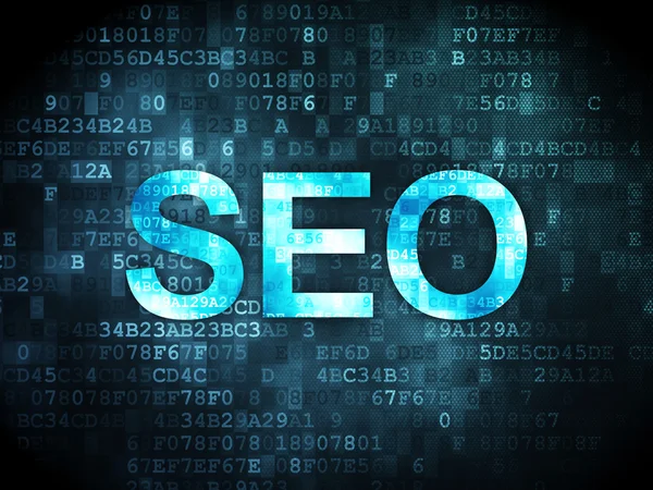 Concetto di web design SEO: SEO su sfondo digitale — Foto Stock