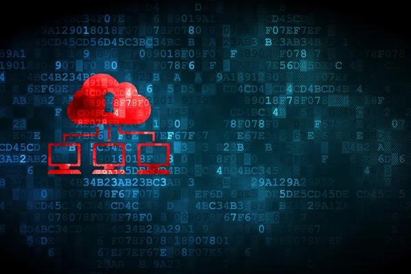 Concetto di tecnologia cloud: rete cloud su sfondo digitale — Foto Stock