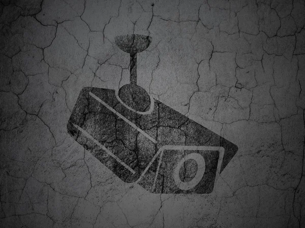 Protection concept: Cctv Camera on grunge wall background — Stock Photo, Image