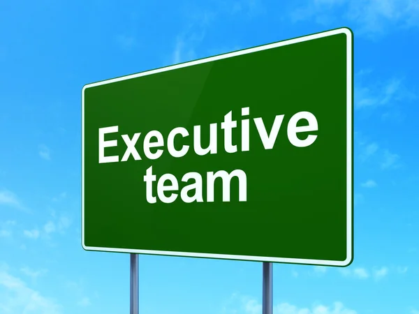 Business concept: Executive Team on road sign background — Stock Photo, Image