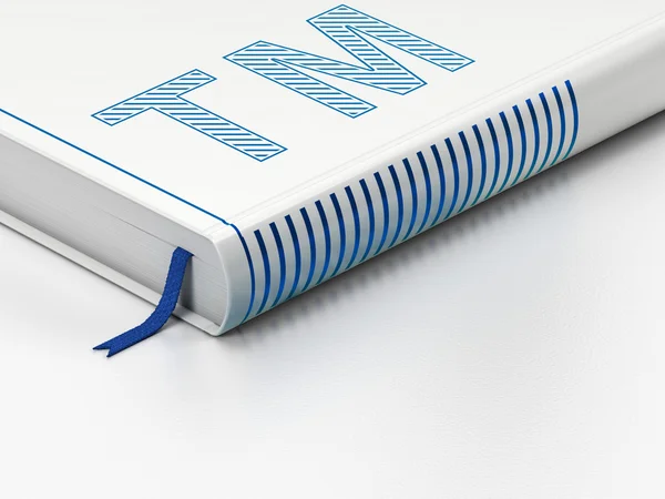 Rechtskonzept: geschlossenes Buch, Marke auf weißem Hintergrund — Stockfoto