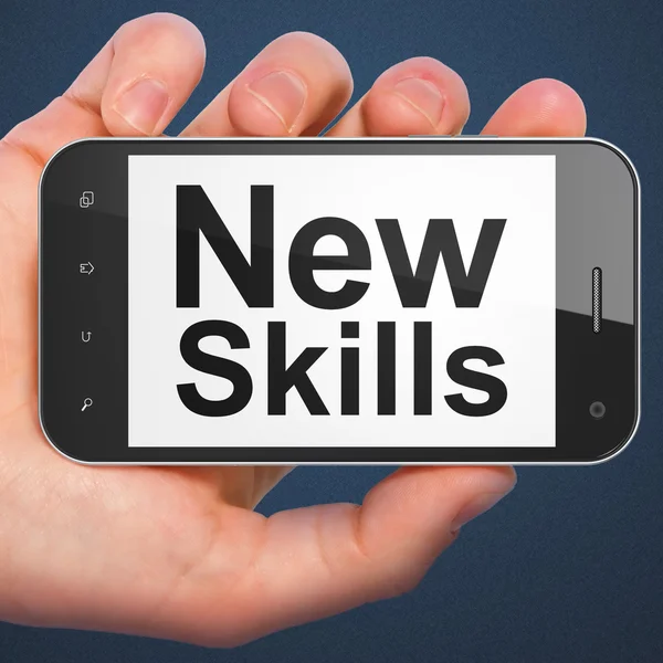 Education concept: New Skills on smartphone — Stock Photo, Image